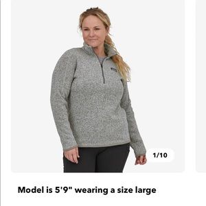 Patagonia women's Better Sweater 1/4-zip birch white size large